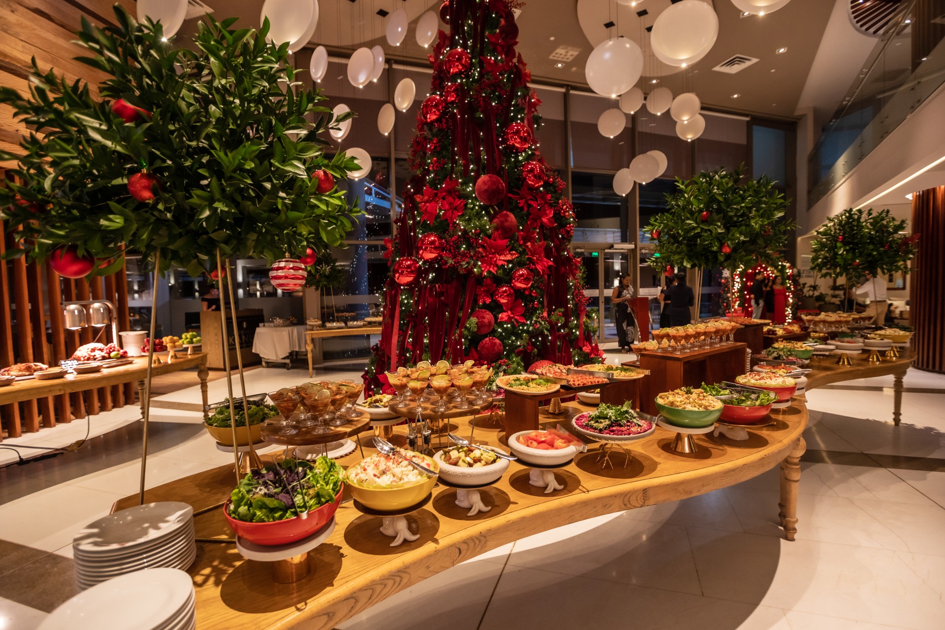 a table with food on it