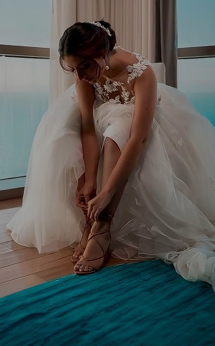 a woman in a white dress