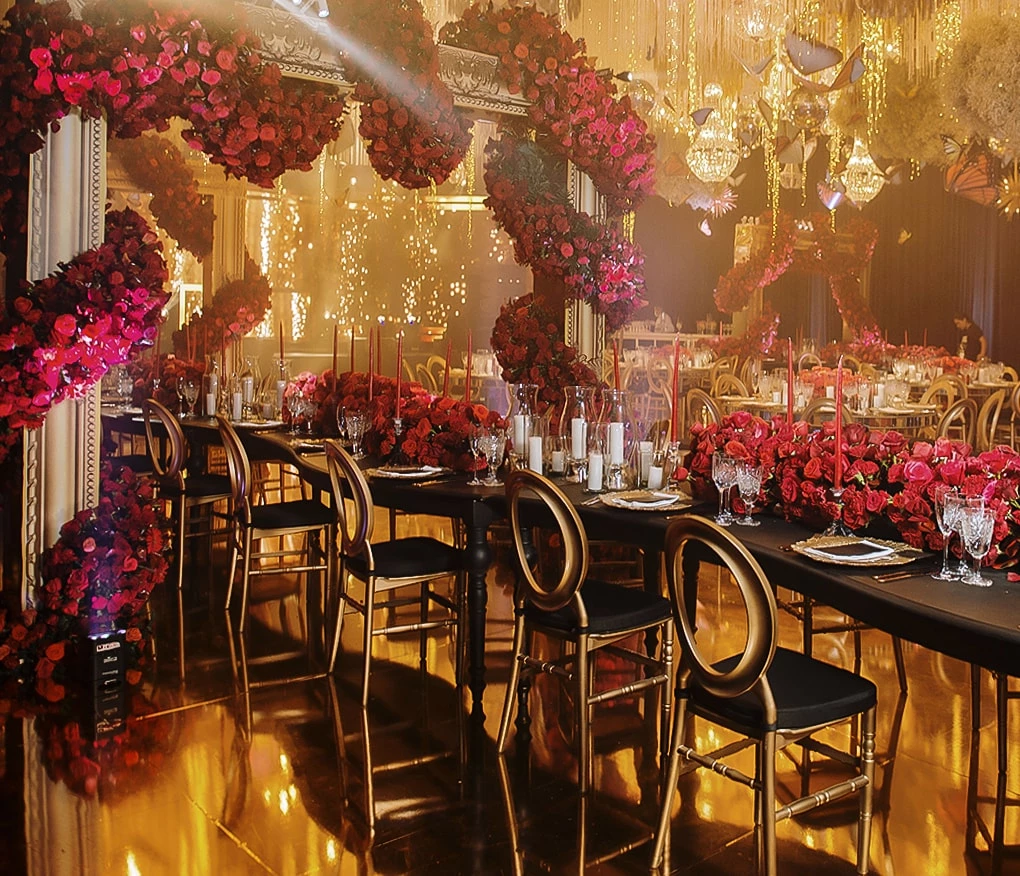 a dining room with tables and chairs