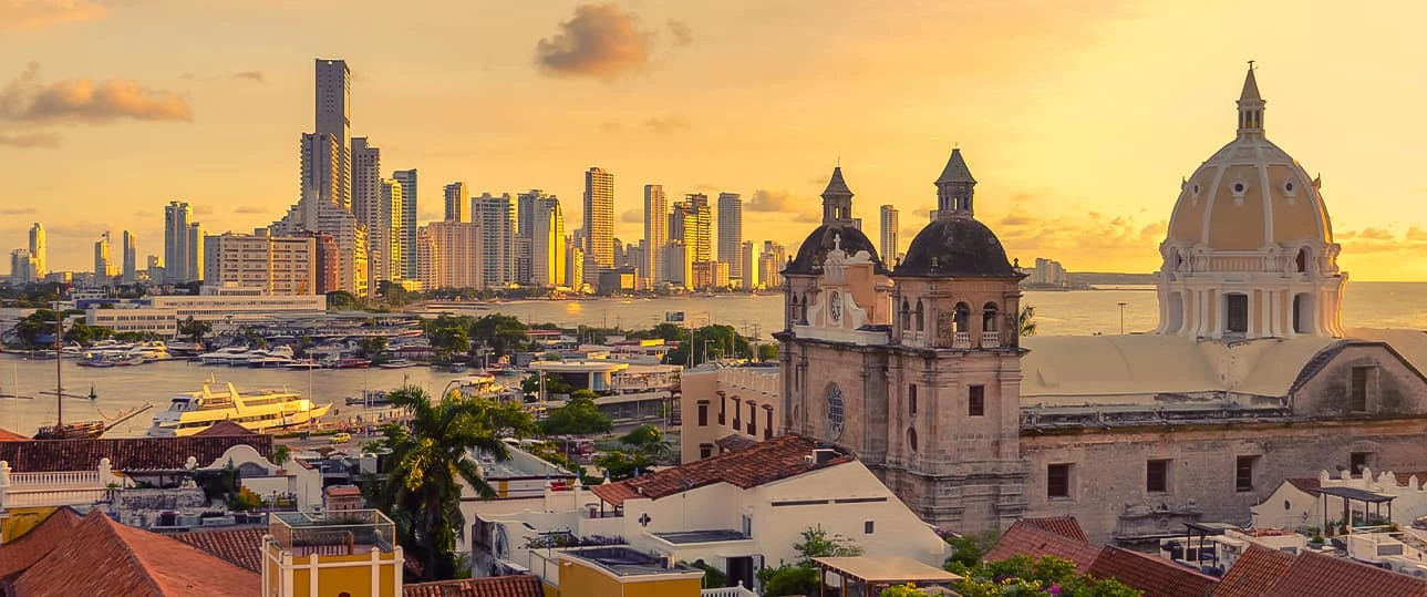 a city with a domed building