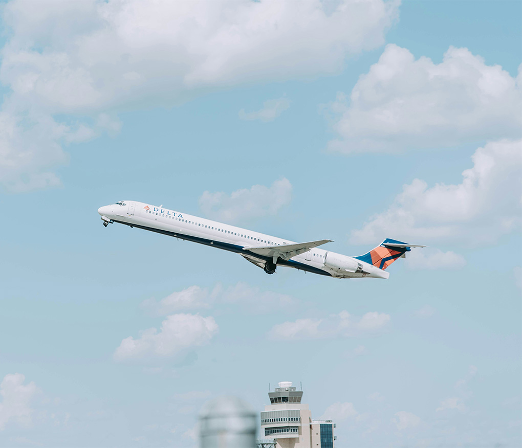 a plane flying in the sky