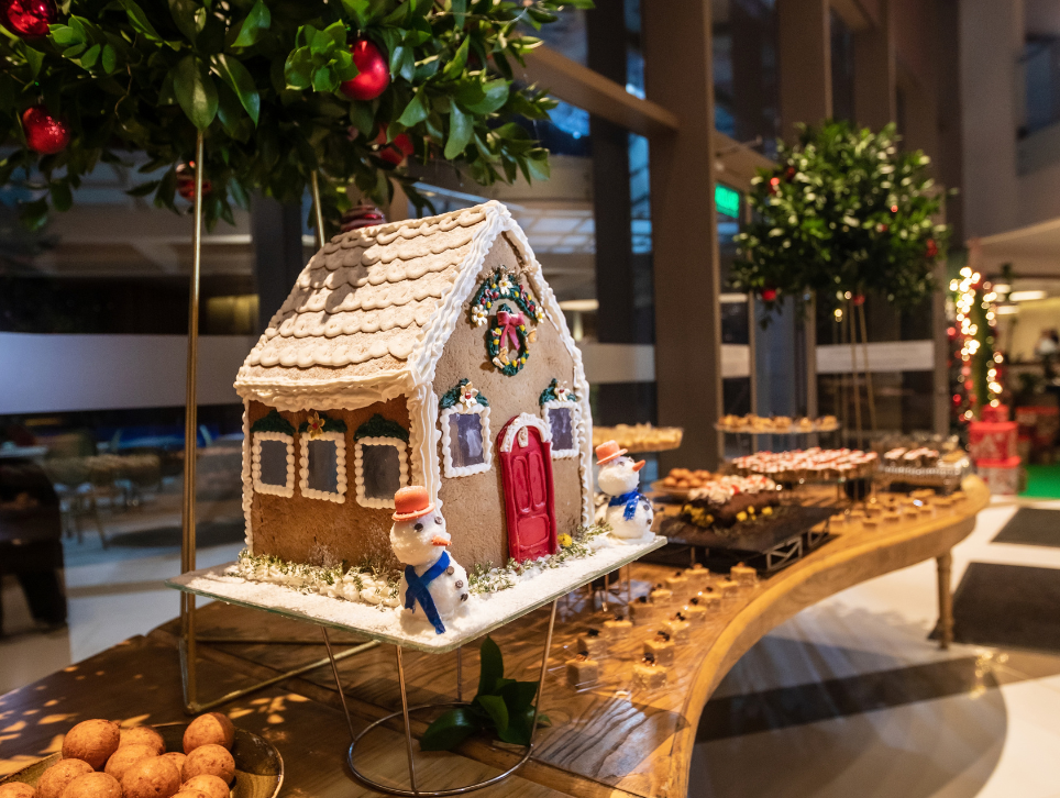 a gingerbread house on a table