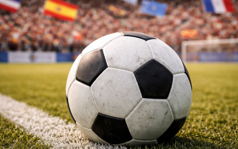 a football ball on a field