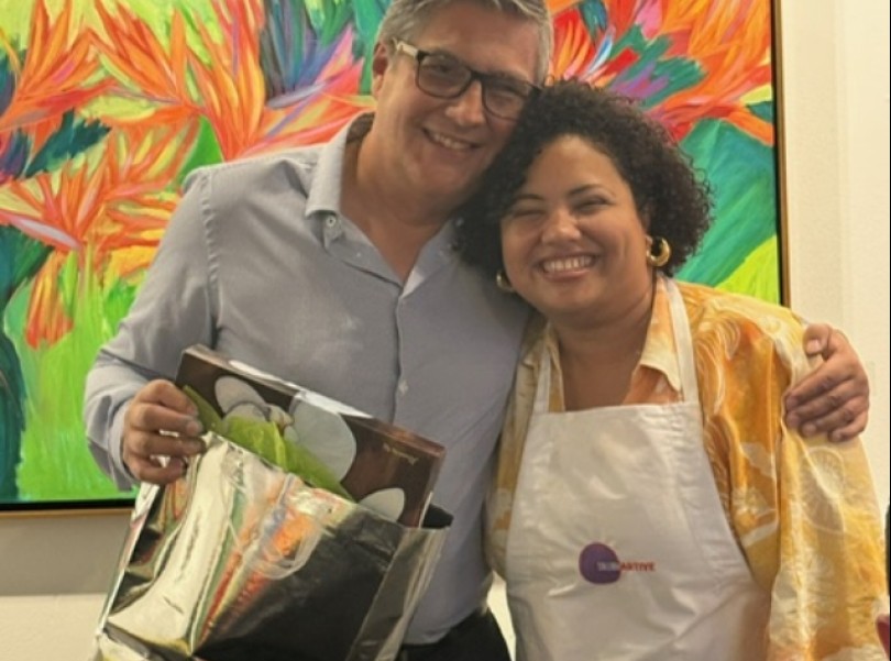 a man and woman posing for a picture