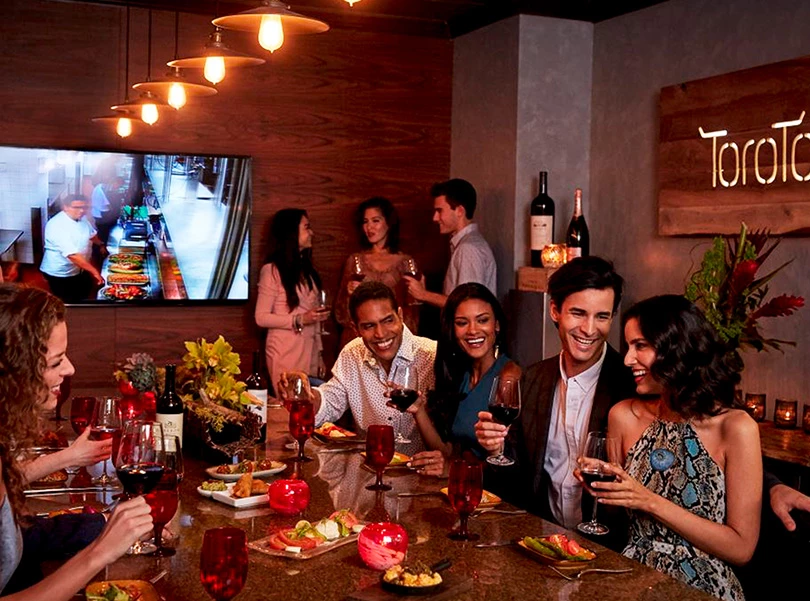 Gorup of friends having a private dinner at Table 40