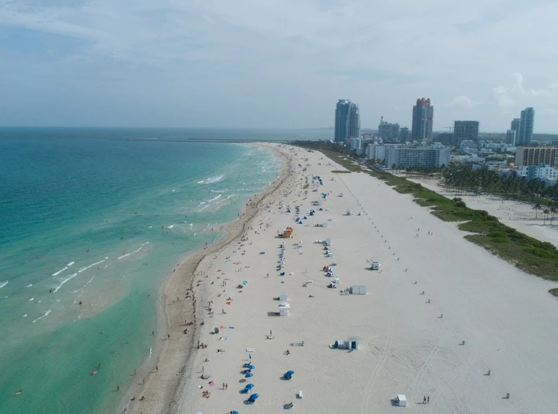 top view of a beach