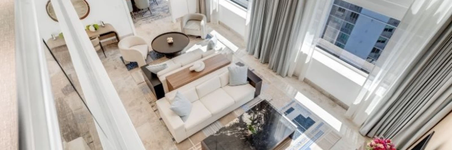 a living room with a couch and a coffee table