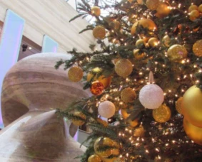 a christmas tree with ornaments