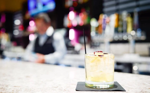 cocktail at a bar