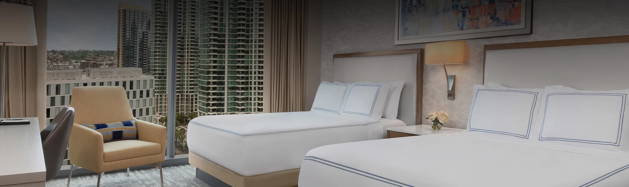 a bed next to each other