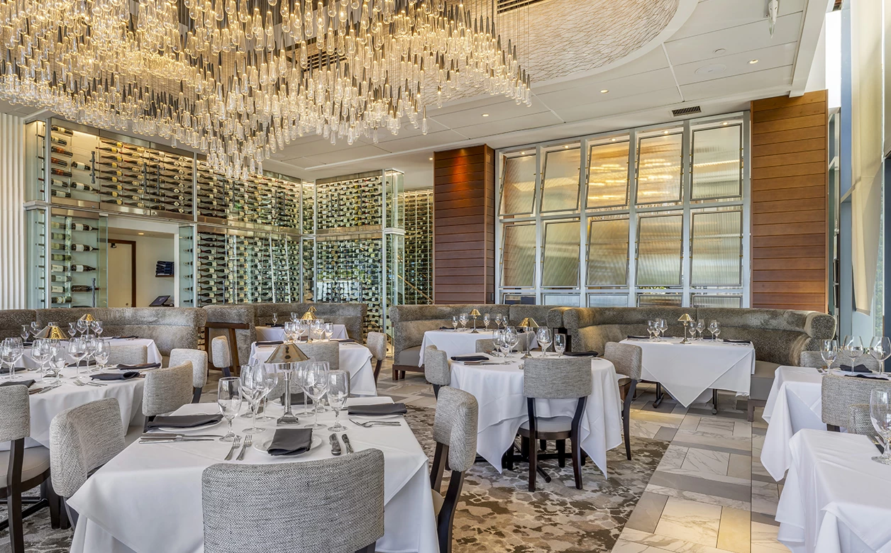 a restaurant with tables and chairs