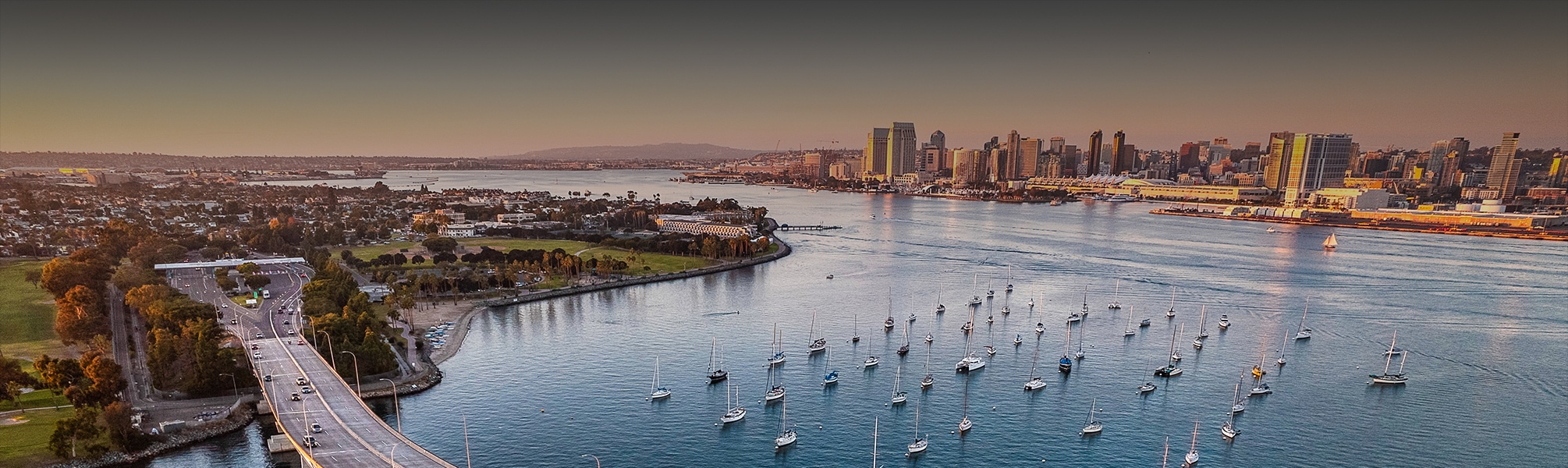 a large body of water with many boats in it