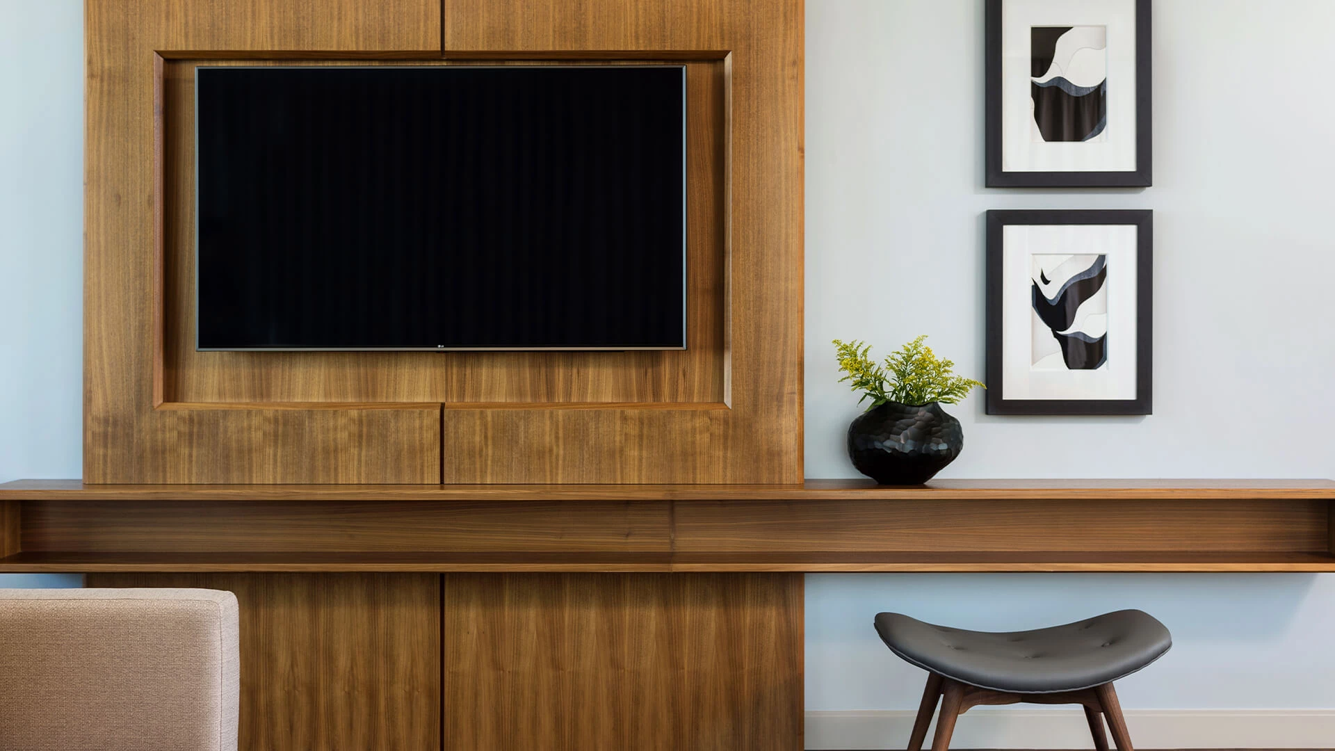 a tv on a wall
