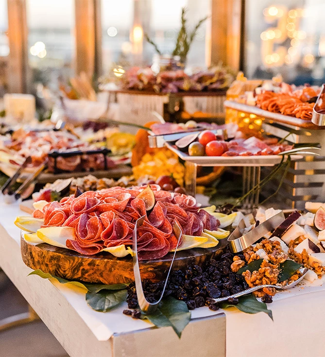 a table full of food