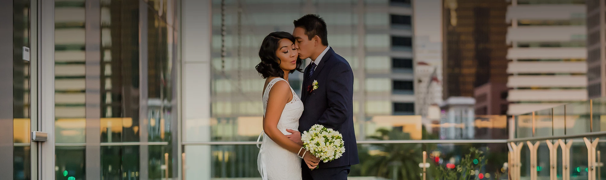 a man and woman kissing