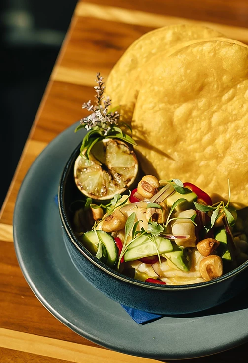 a bowl of food on a plate