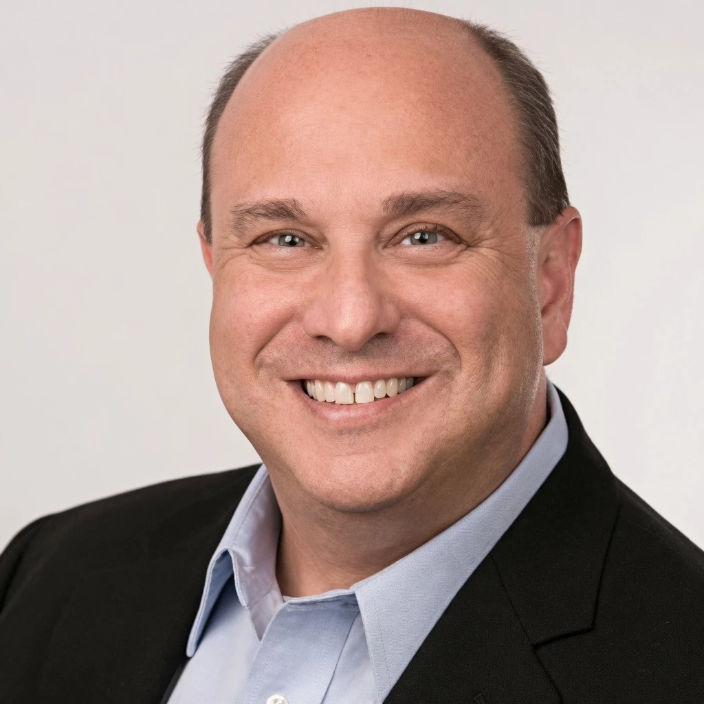 a close-up of a man smiling