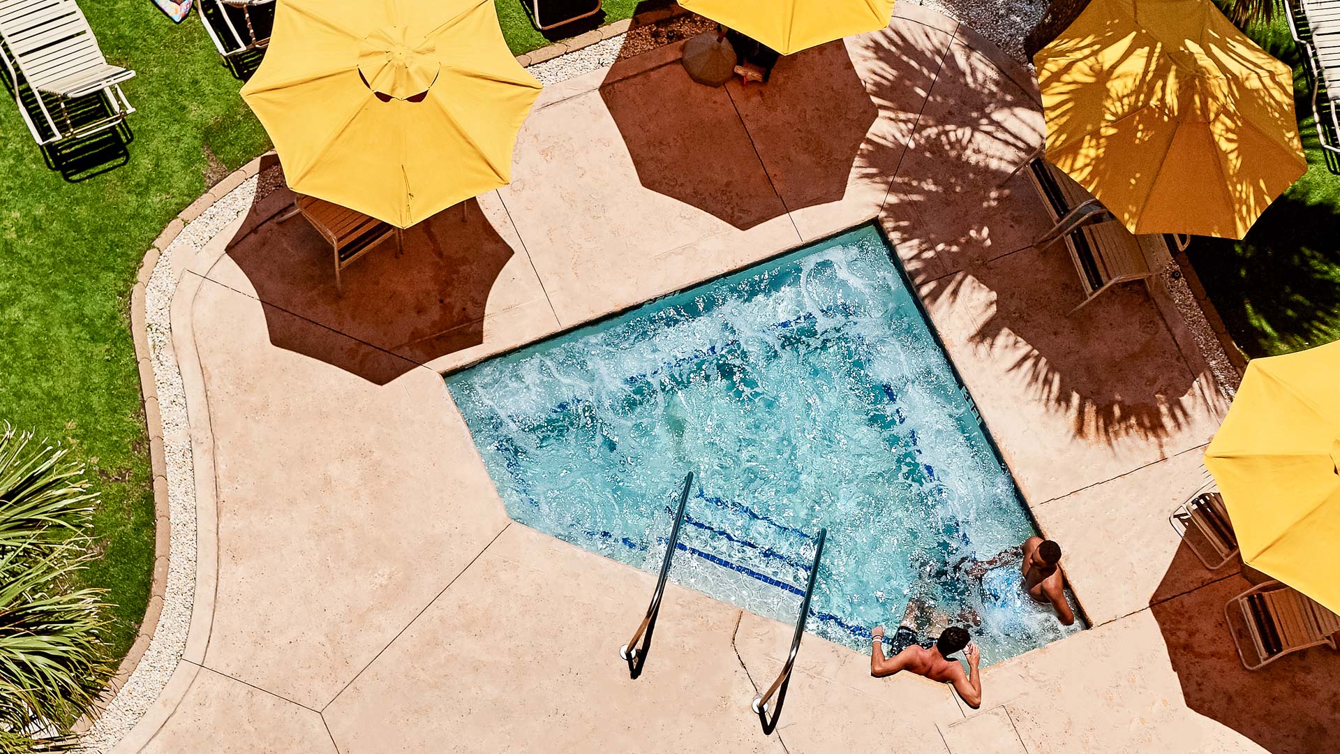 a man in a swimming pool
