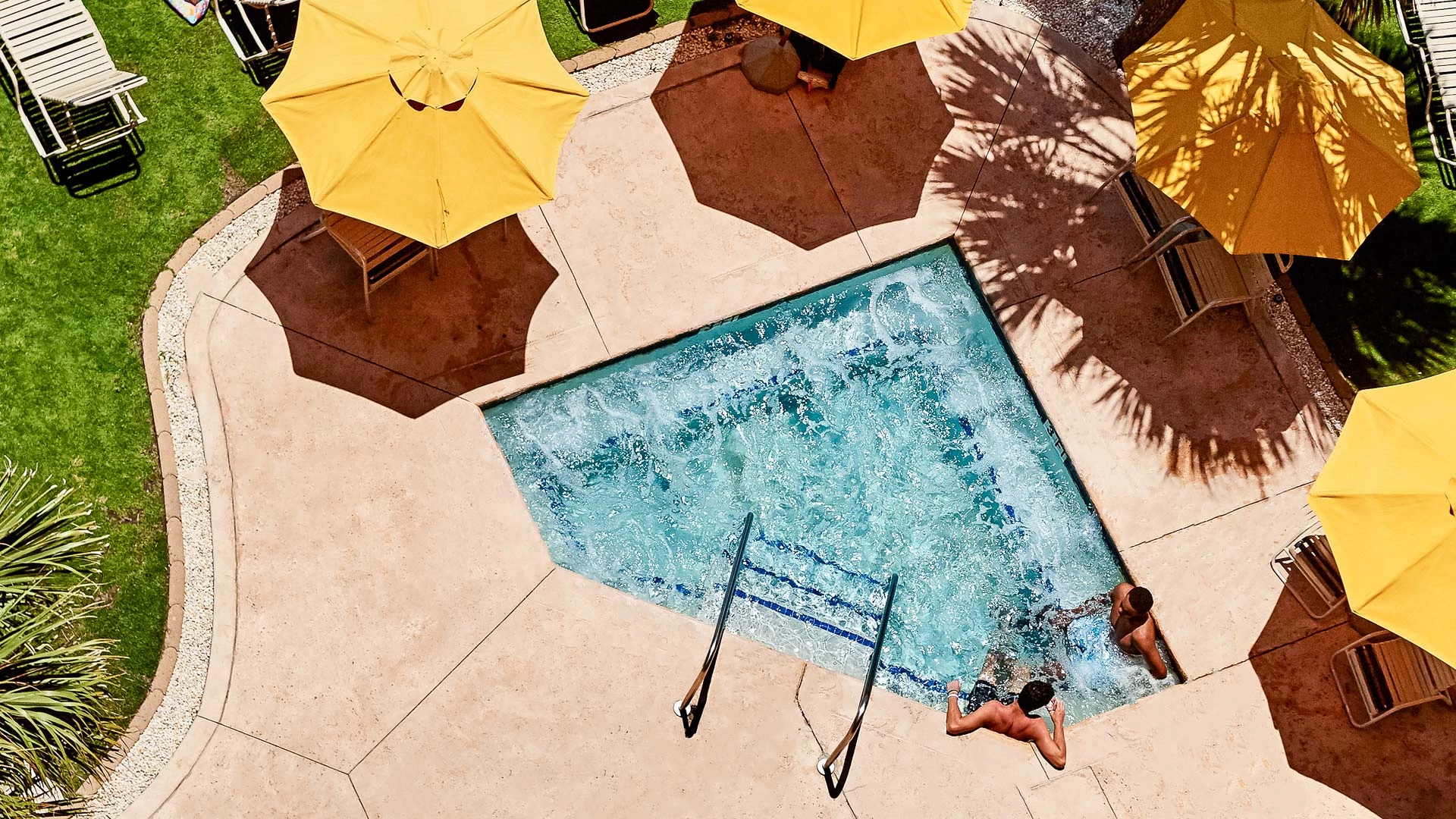 a man in a swimming pool