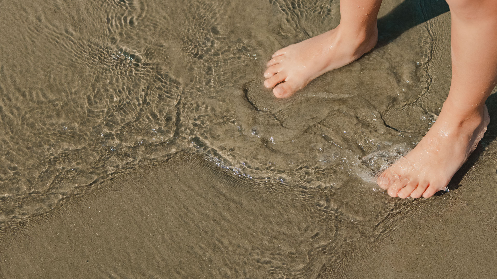 a person's foot in the water