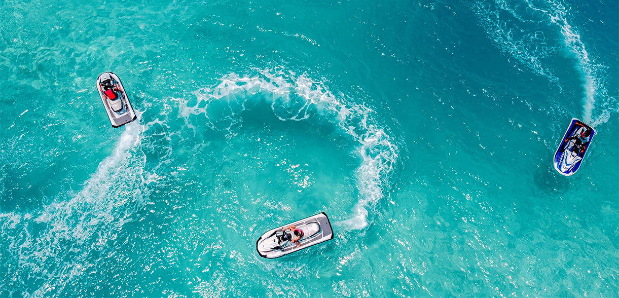 a person on a jet ski in the water