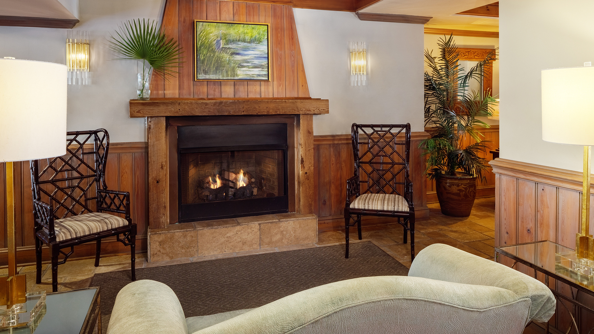 a fireplace in a room