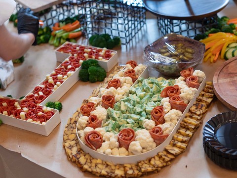 a tray of food on a table