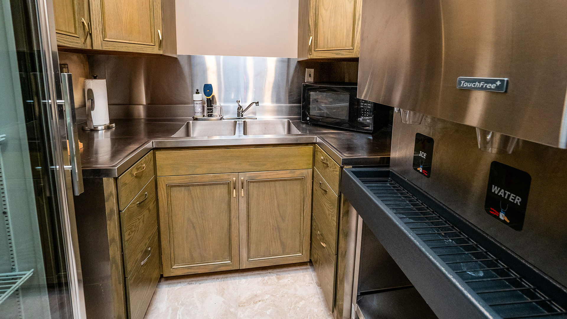 a kitchen with stainless steel appliances