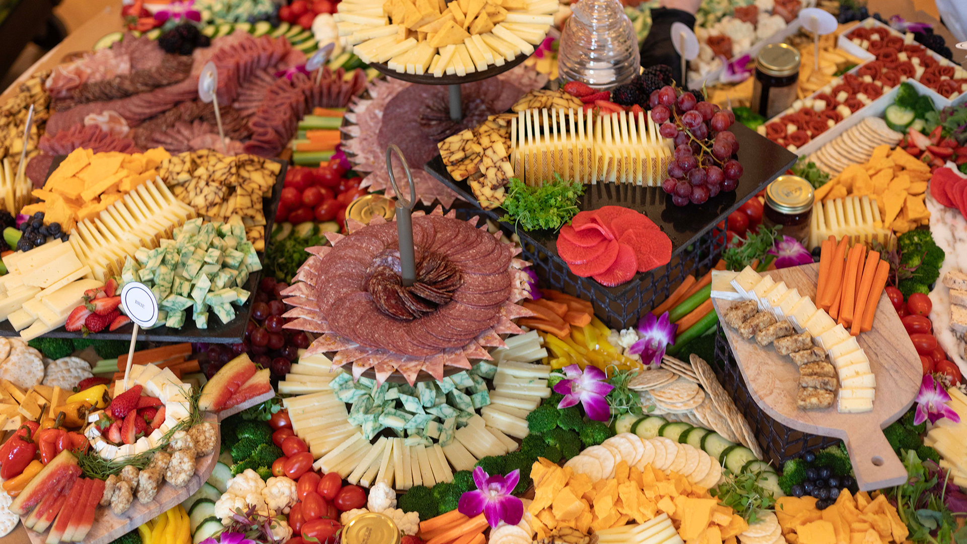 a large display of food