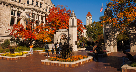 a group of people in front of a building