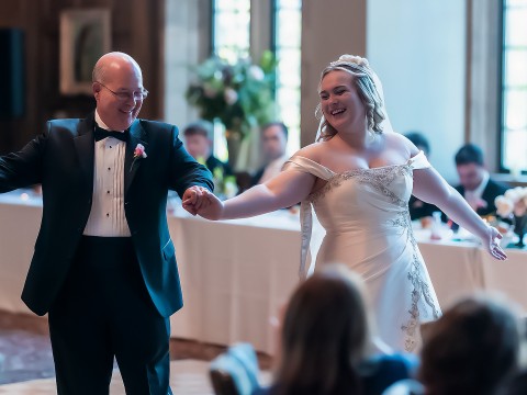 a man and woman dancing