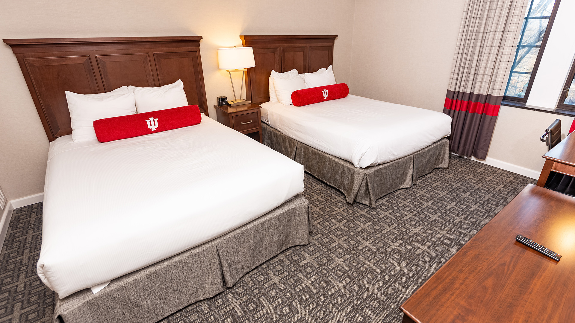 a room with two beds