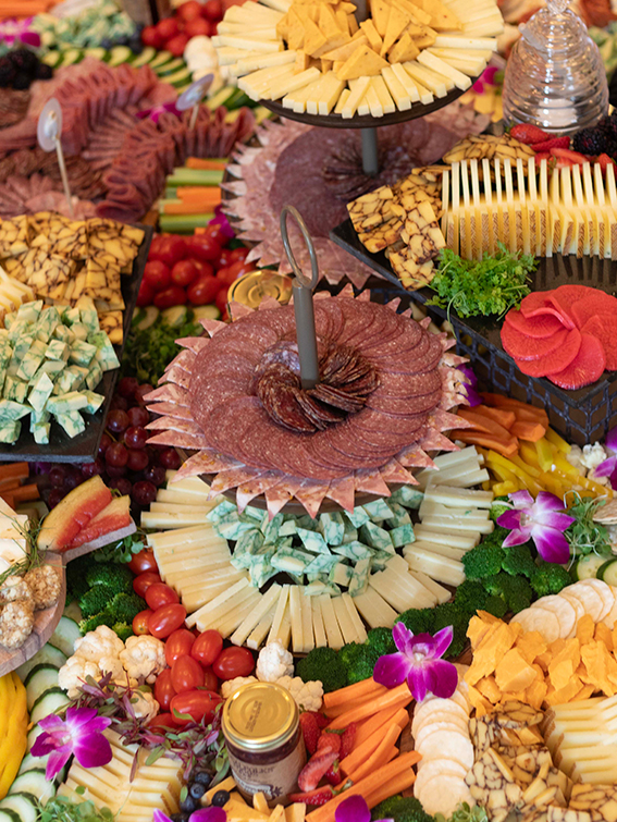 a large display of food