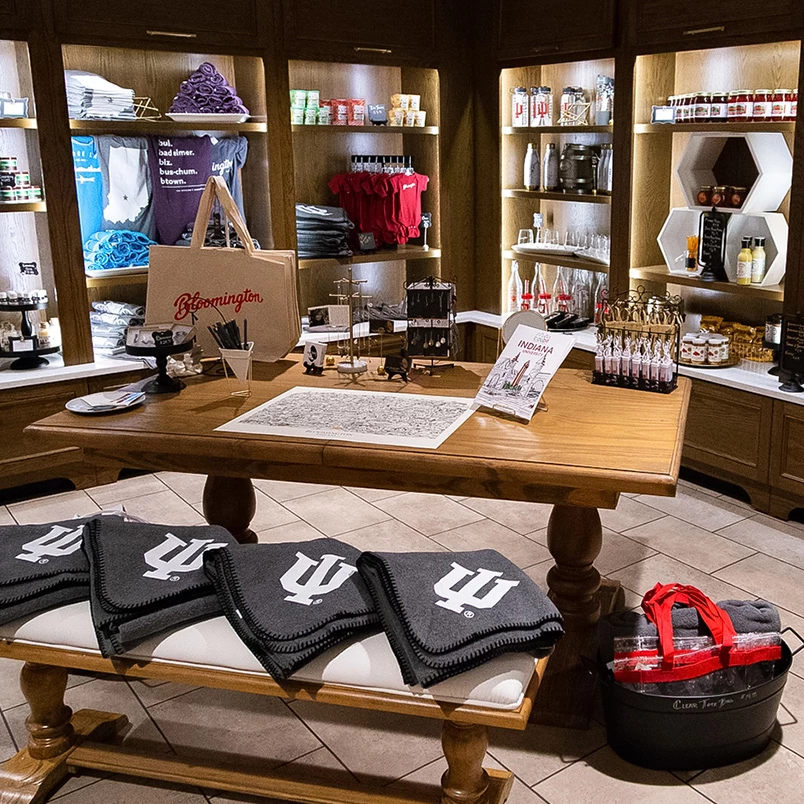 a table with towels on it