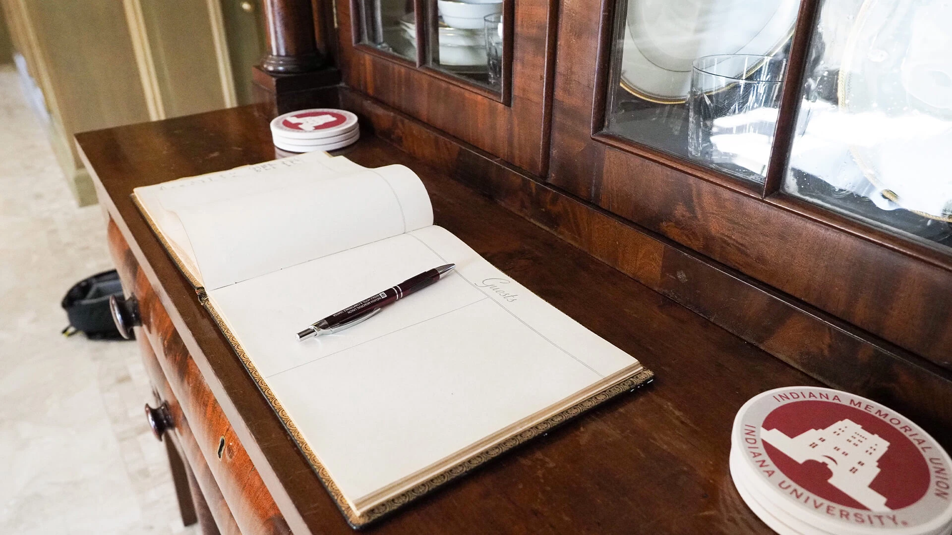a pen on a book