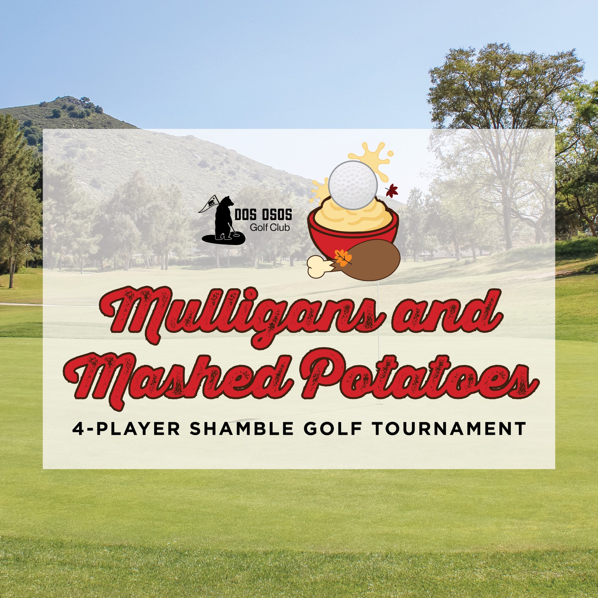 a golf course with trees and hills in the background