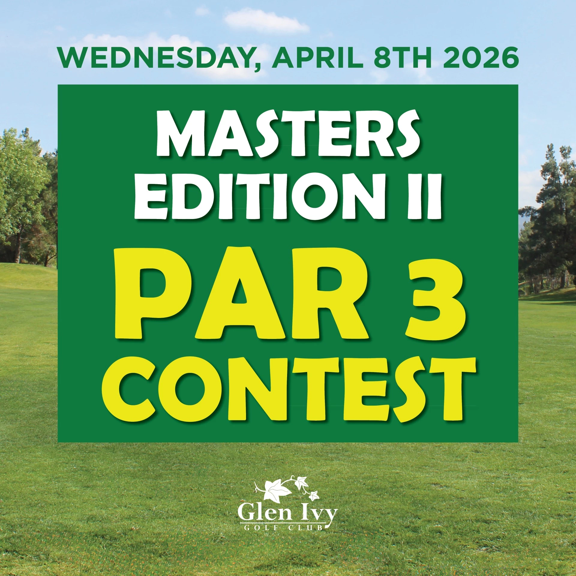 a green square with yellow text