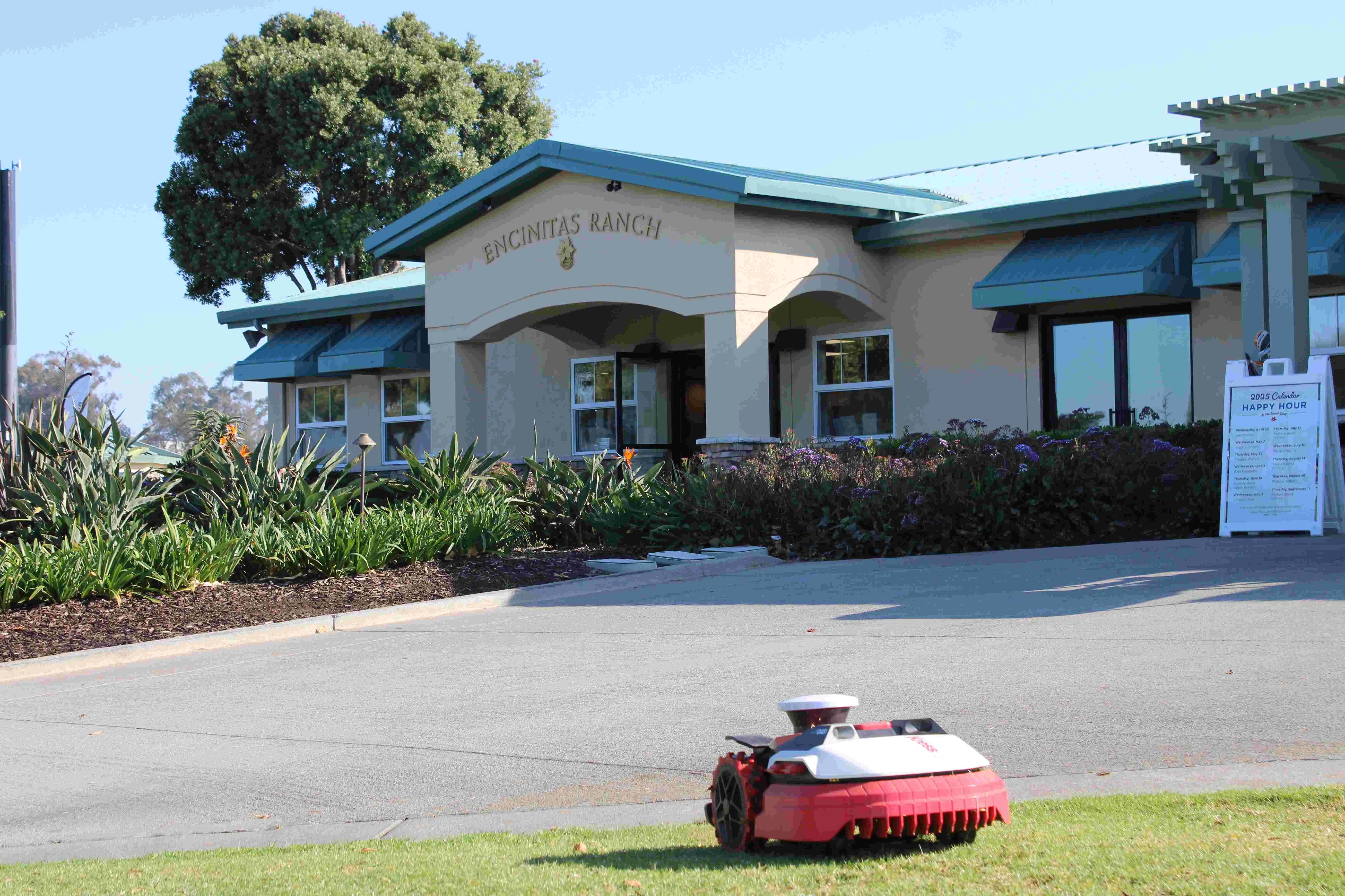 a robot on the lawn
