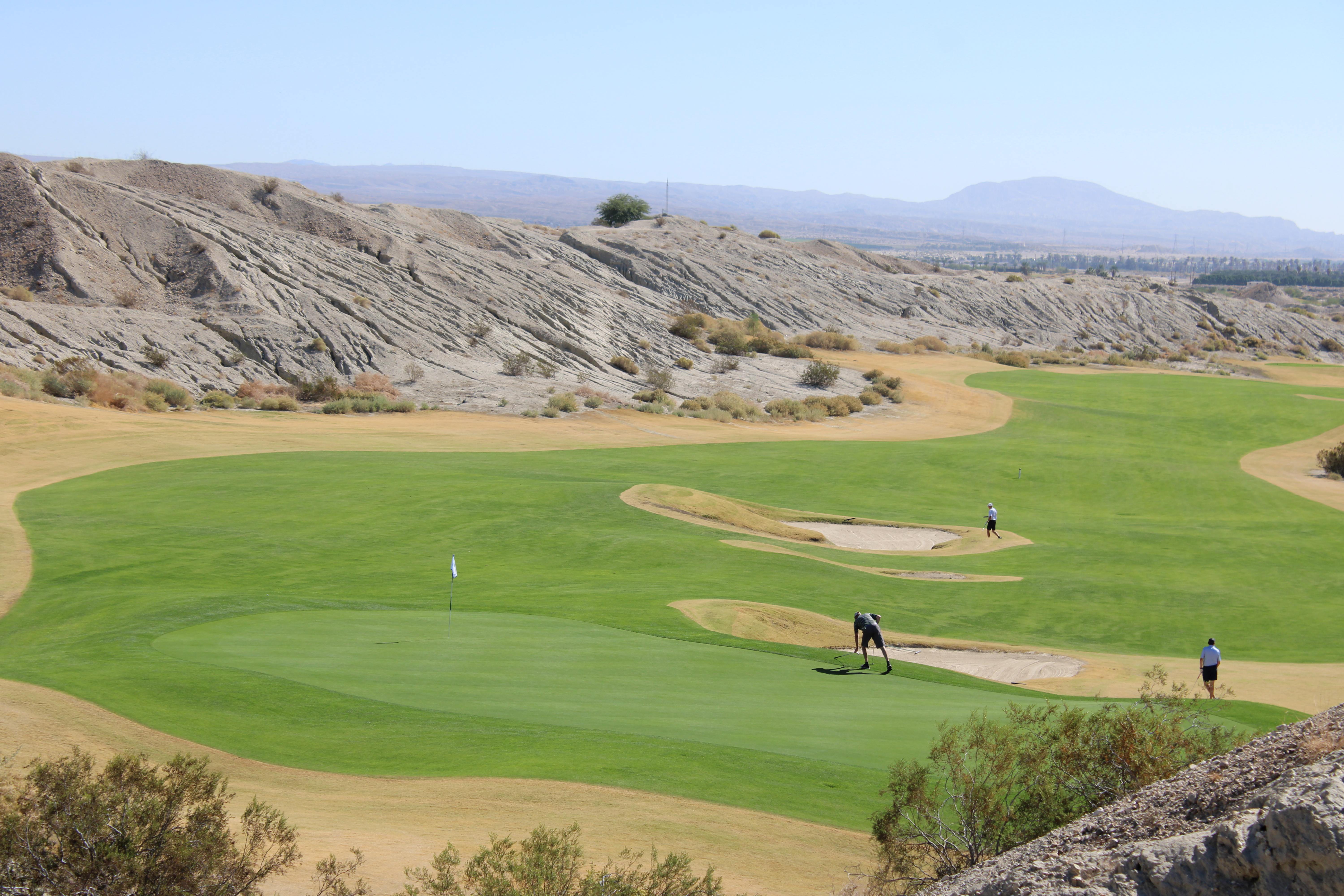 a group of people playing golf