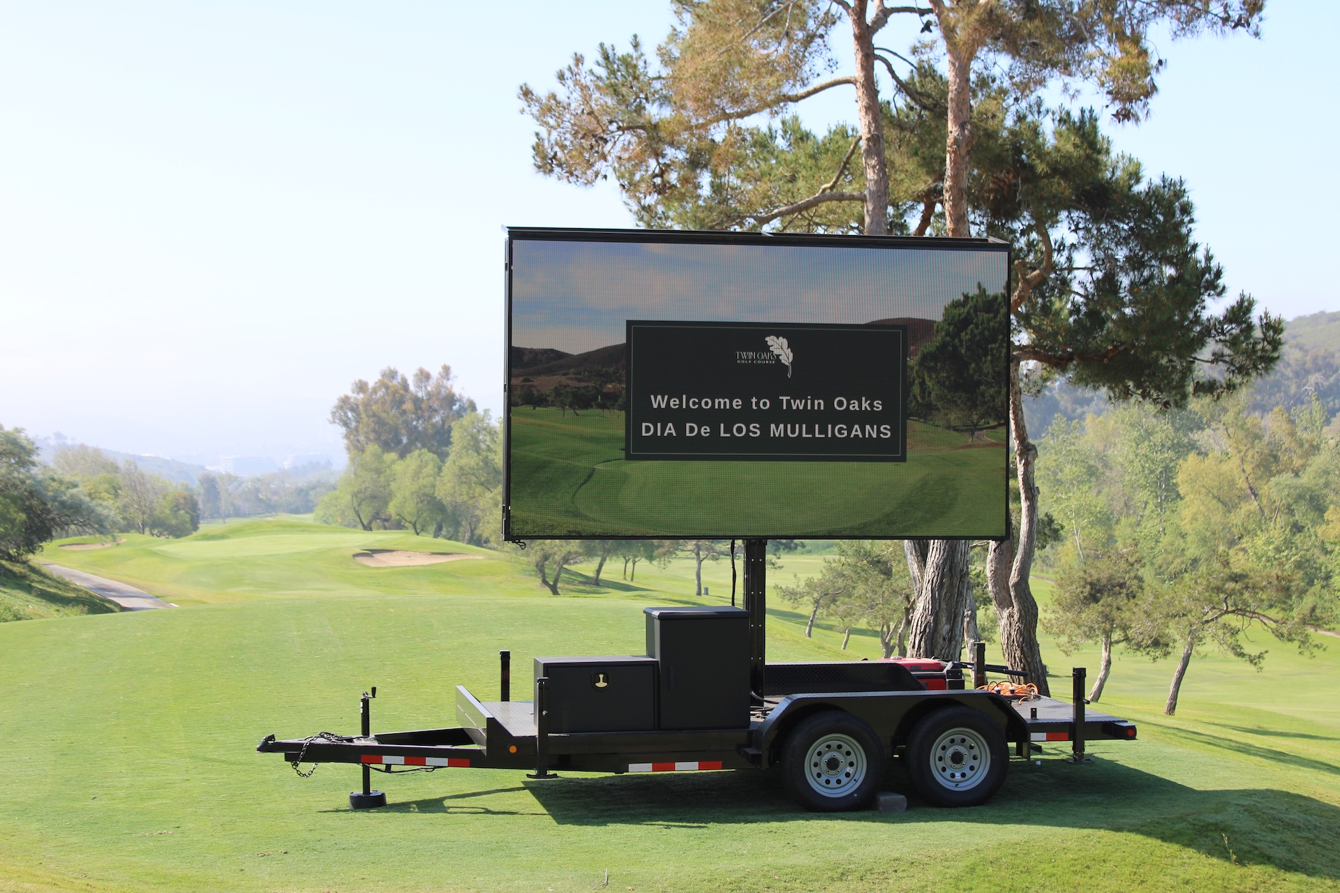 a large screen on a trailer
