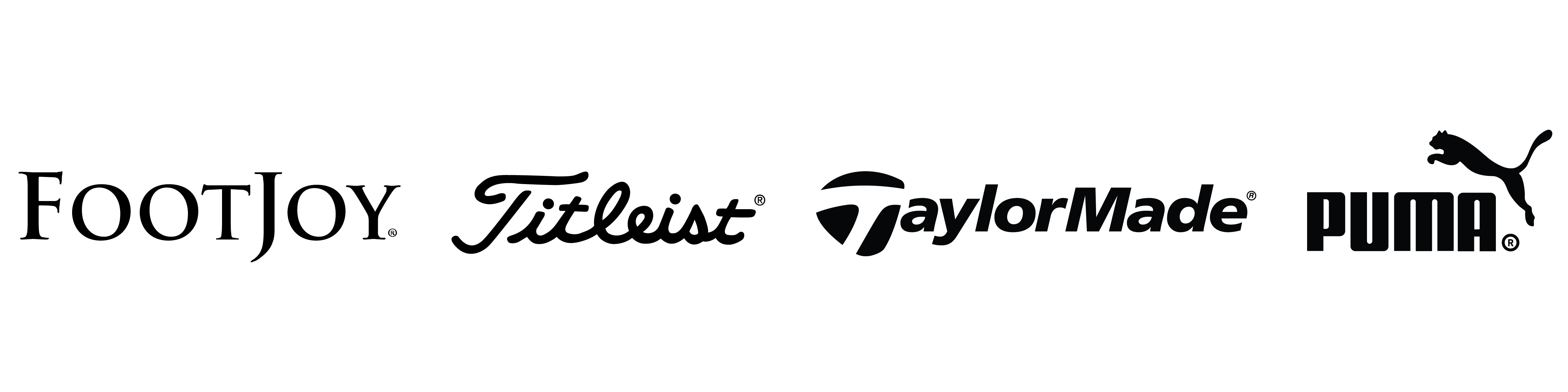 footjoy titleist taylormade and puma brand logos