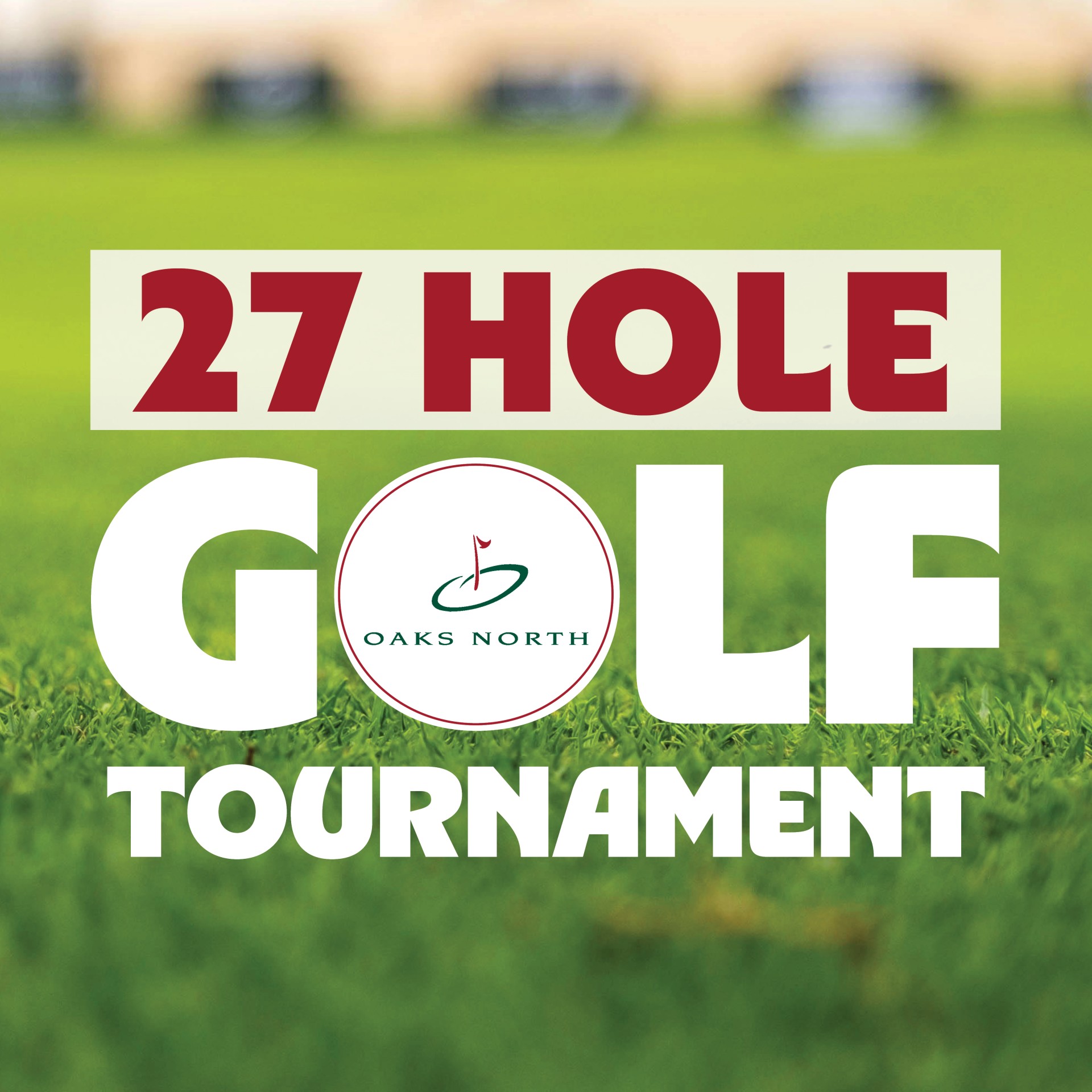 a golf tournament logo on grass