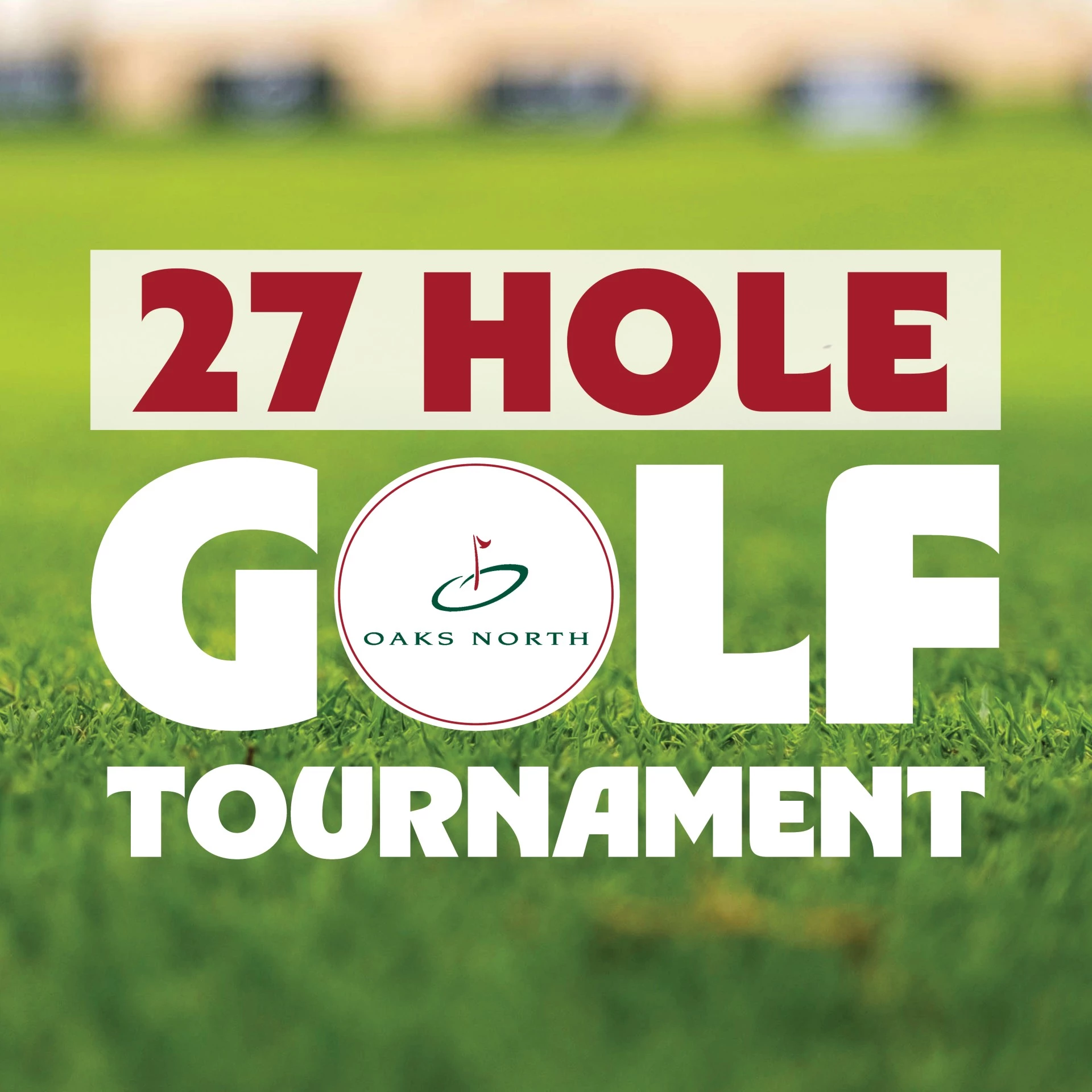 a golf tournament logo on grass