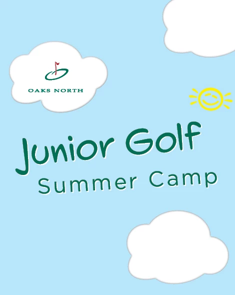 a blue background with white clouds and a logo