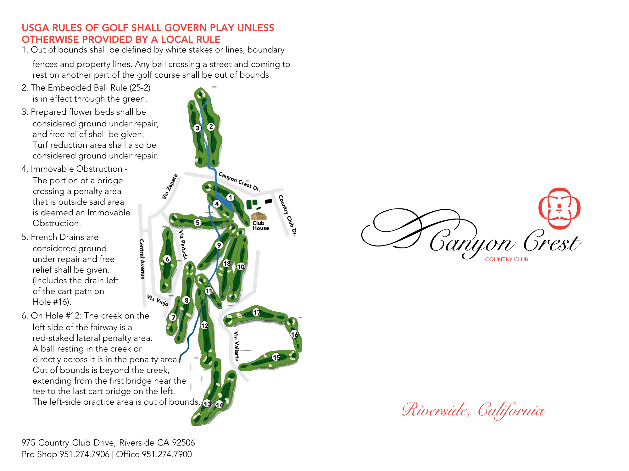 a golf course map with text