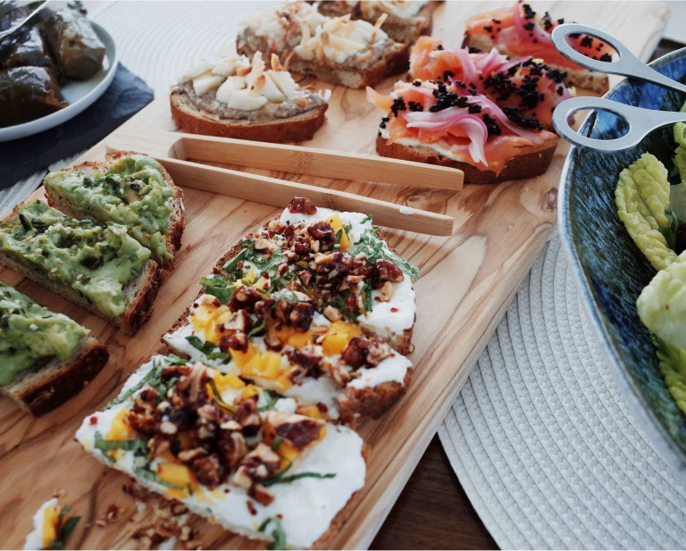 a table full of food