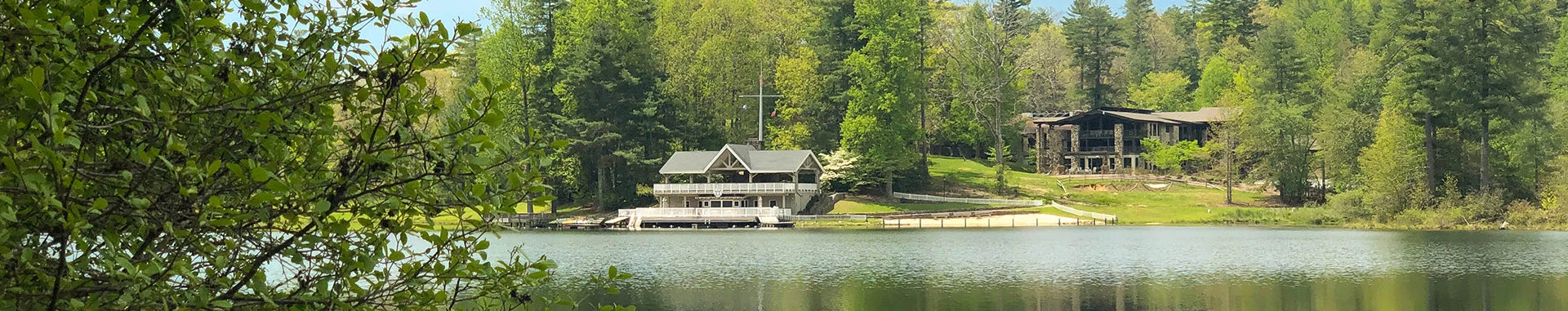 panoramic view of a lake and a houselake in the nature