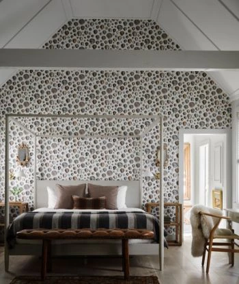 a bed with a canopy over it