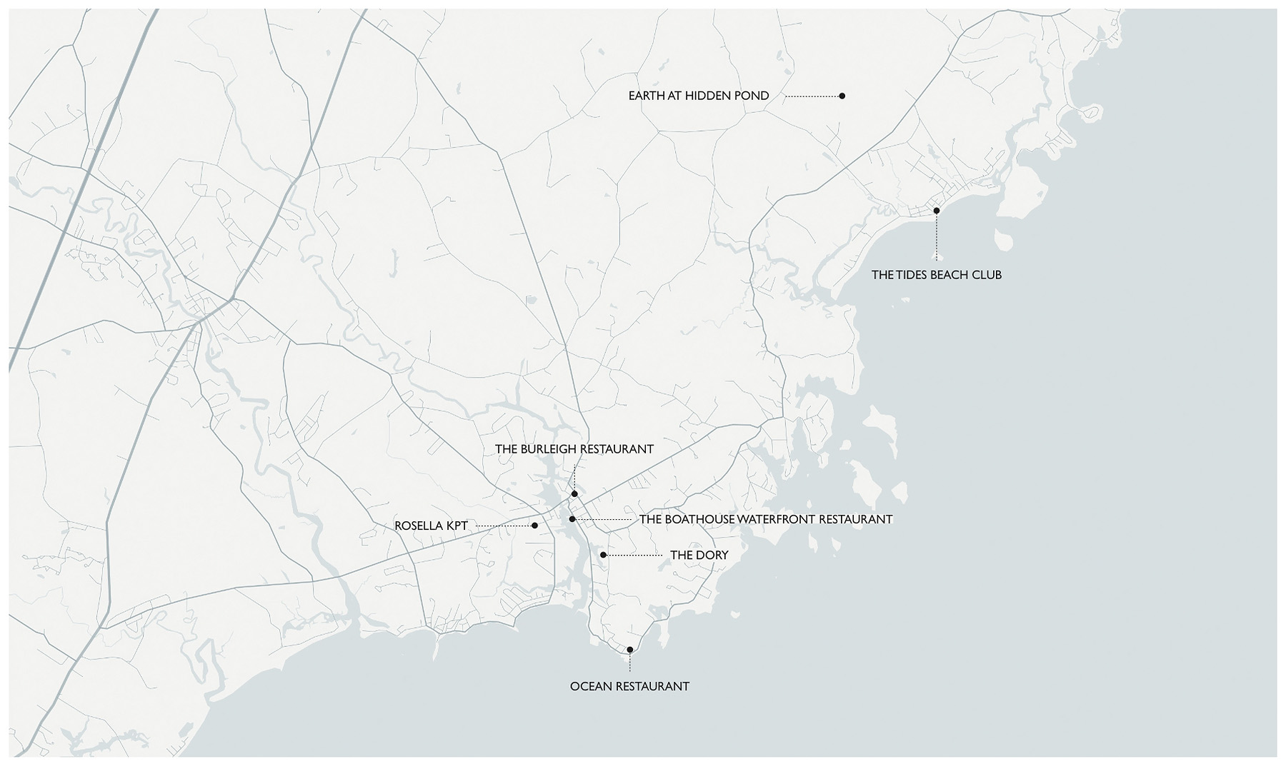 a map of all the restaurants