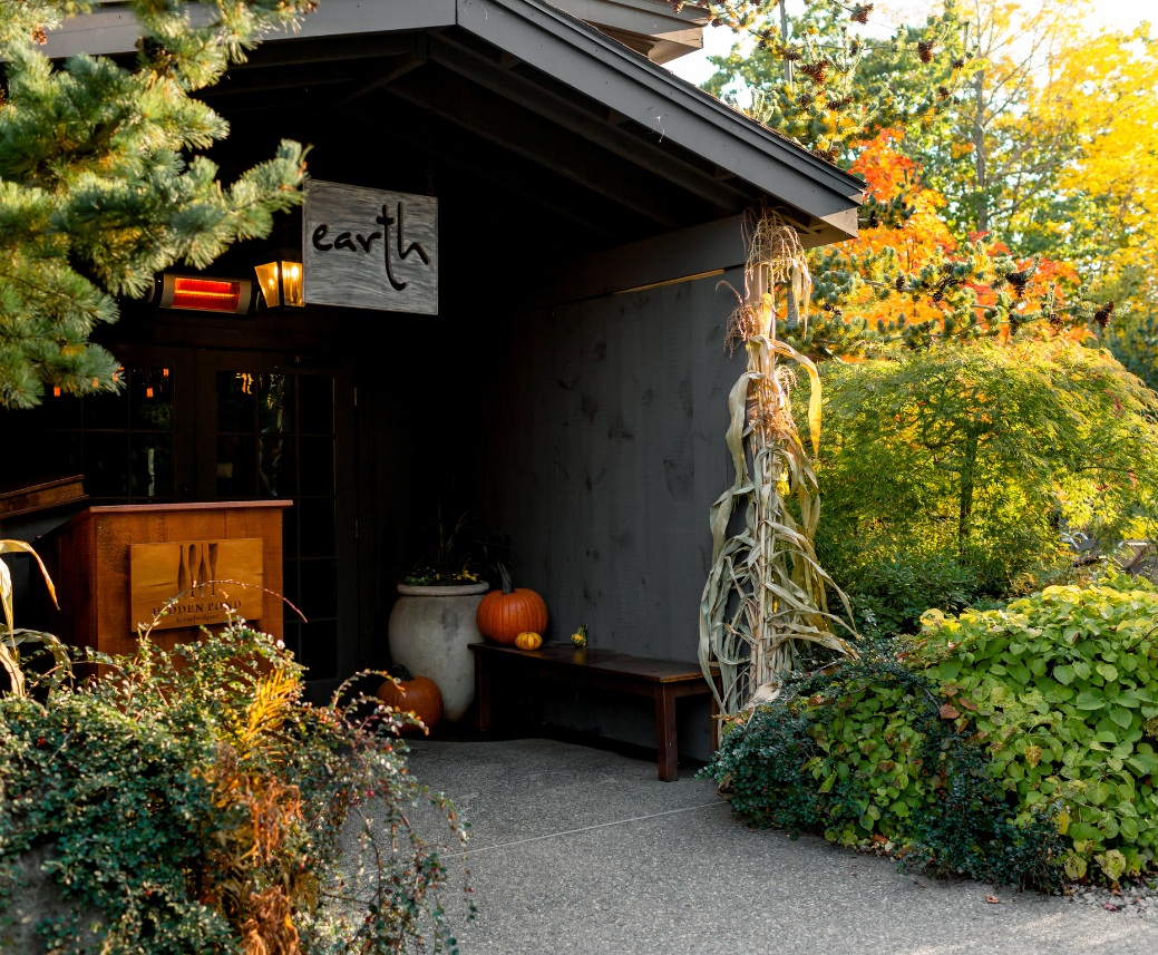 Fall exterior of Earth at Hidden Pond in Kennebunkport, Maine